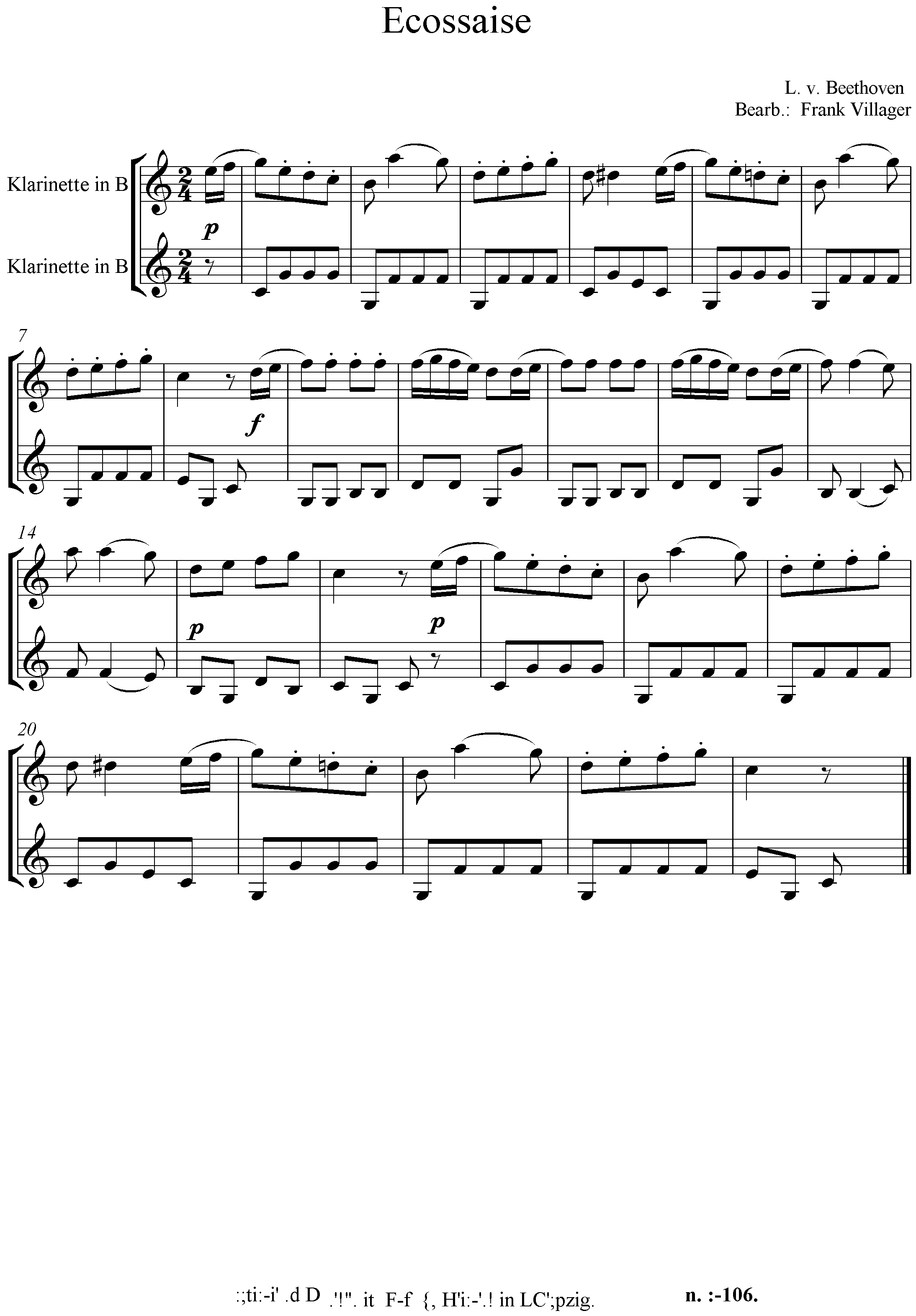 Noten Beethoven Ecossaise