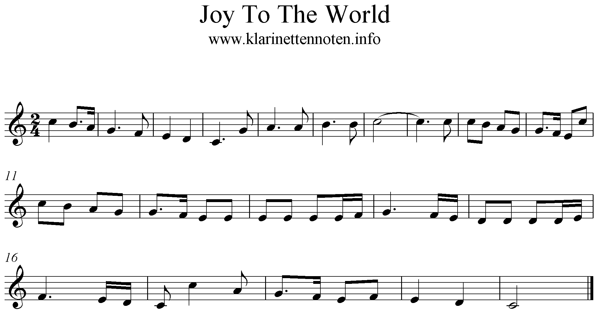 Trompte, Clarinet Joy To The World