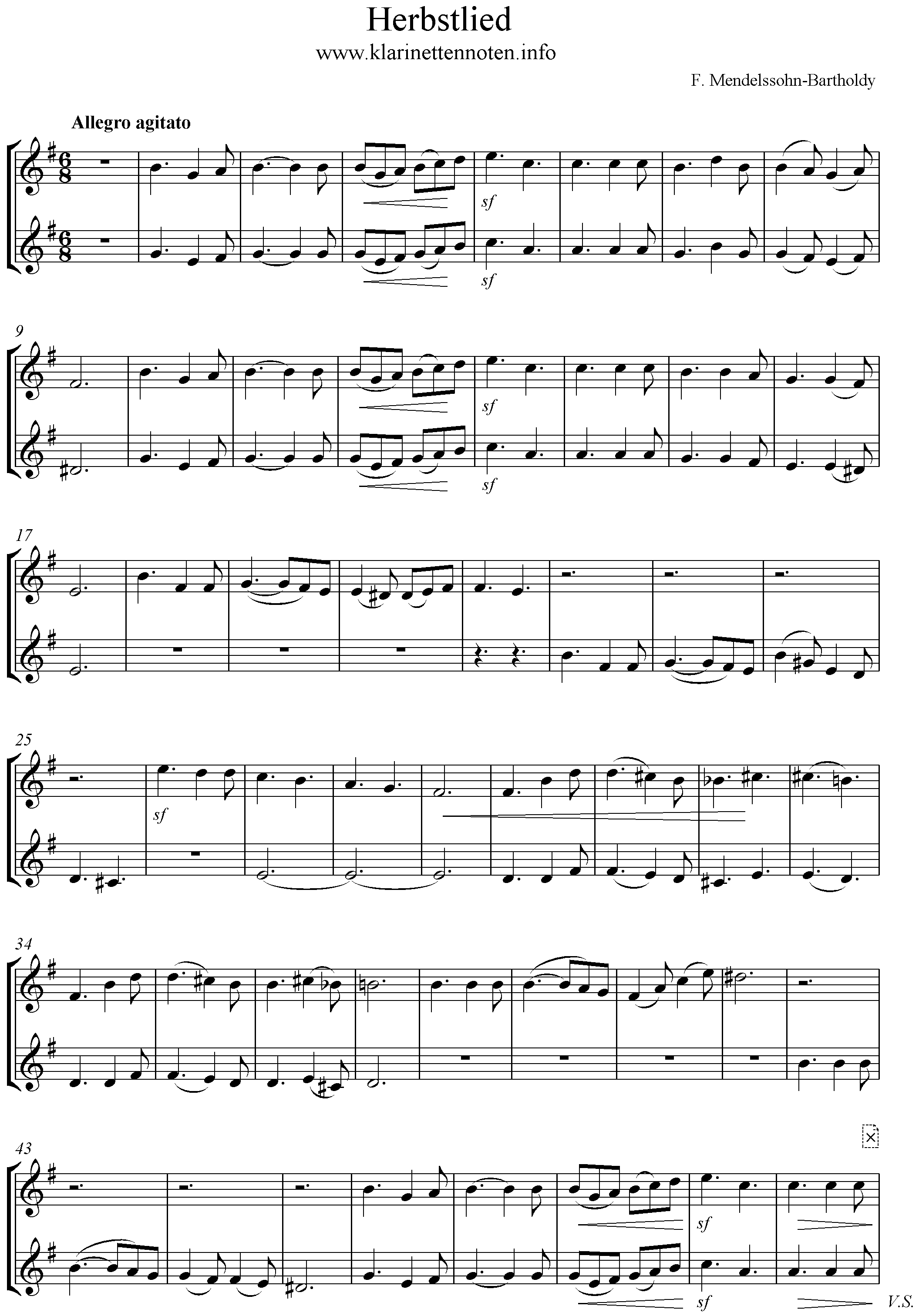 Herbstlied, op.63/4, Mendelssohn, G-Dur